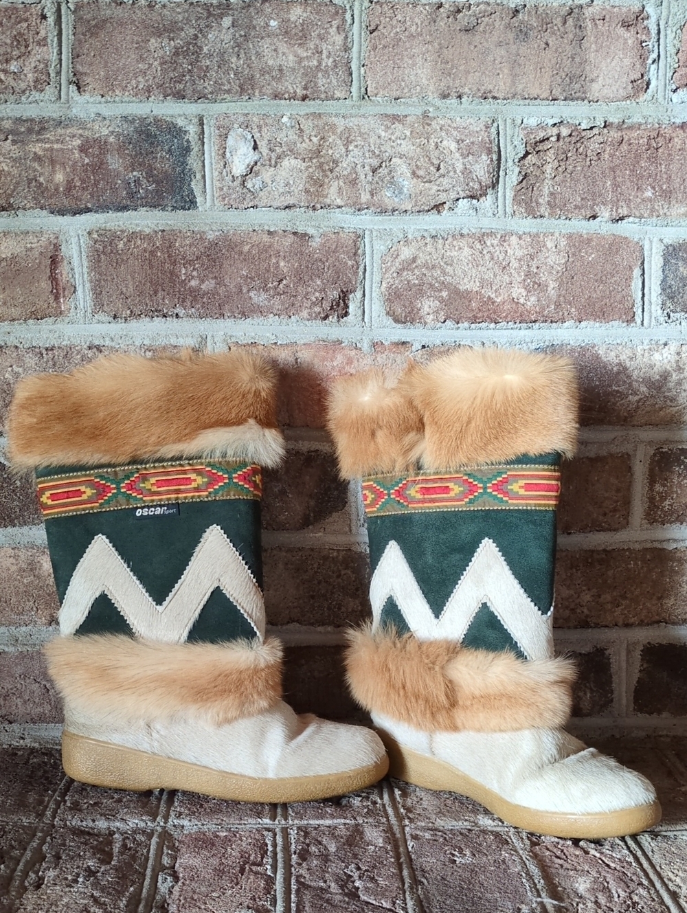 Vintage Oscar Sport Fur Snow Boots Made in Italy Après Ski Mountain Chic